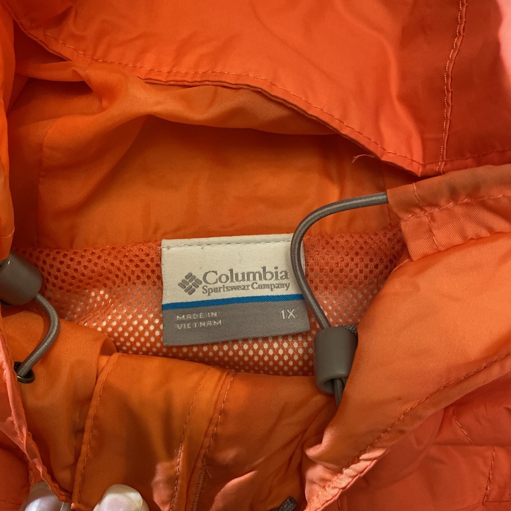 Columbia Womens Windbraker 1x Omni-Tech‎ Rain Pink Two-tone Full Zip Rain Hooded - Picture 3 of 9